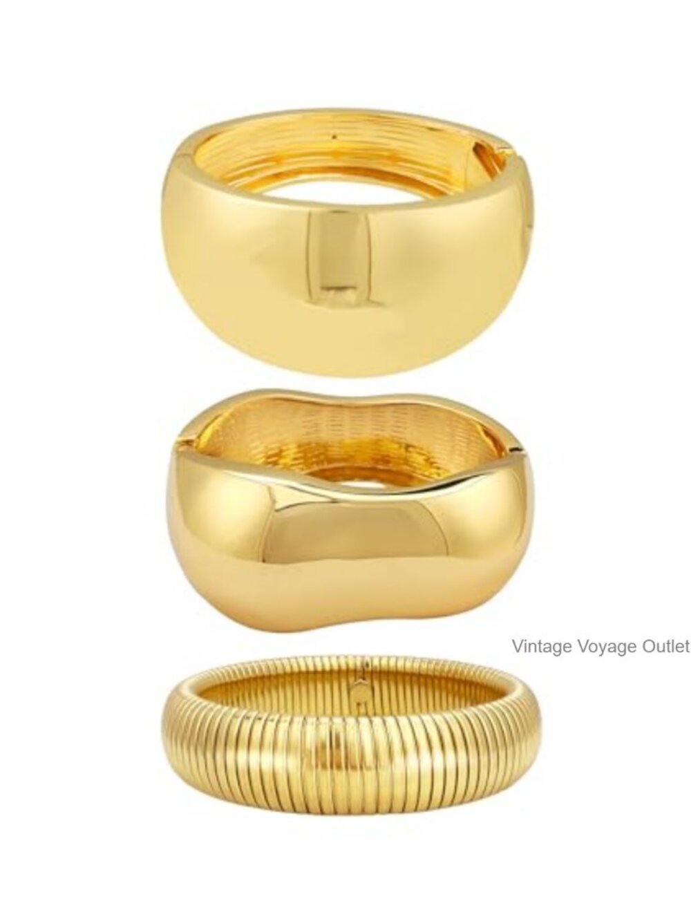 Chunky Cuff Bangle Bracelets Stackable Wrist Jewelry Set
